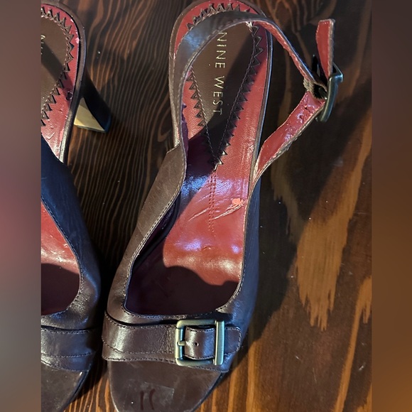 🎉 SALE 🎉Nine West Brown Sling  Back Pumps Sz 11 - Picture 3 of 9